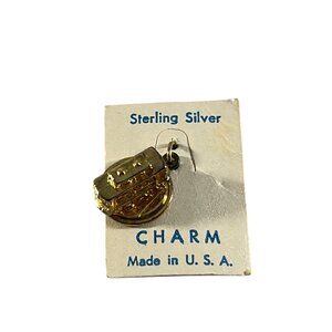 Vintage Sterling Silver San Francisco Rotating Cable Car Charm Gold Tone